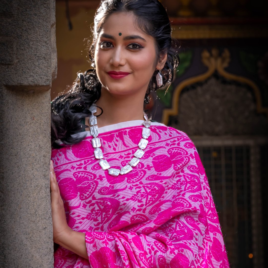 Sanskriti Handwoven Traditional Gamusa Saree from Assam