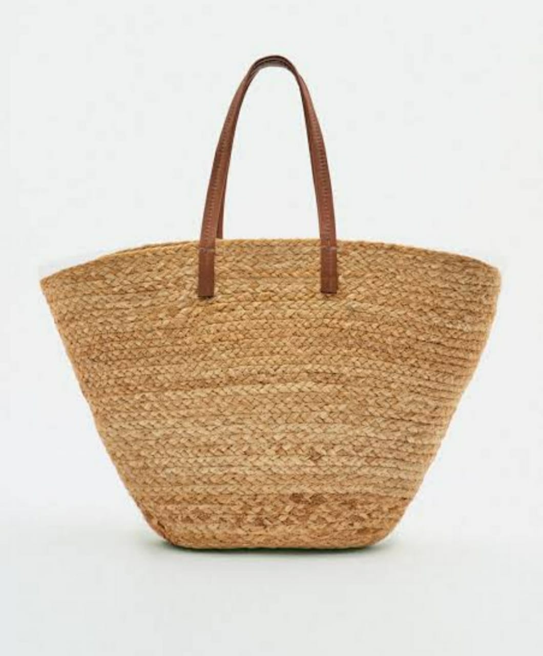 Jute Bag with Leather Strap