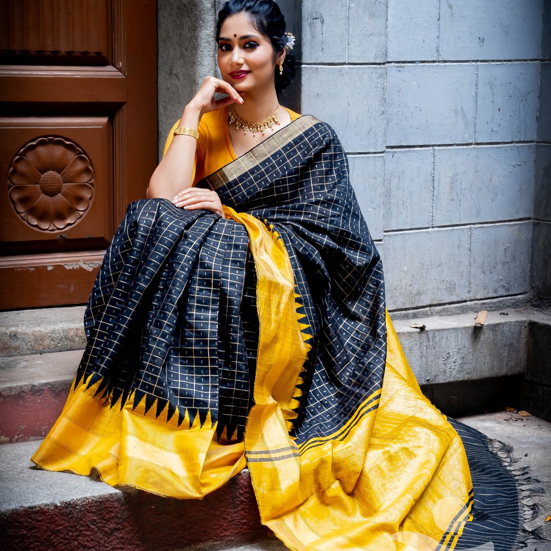 Sanskriti  Handwoven Pure Exclusive Raw silk saree from chattisgharh