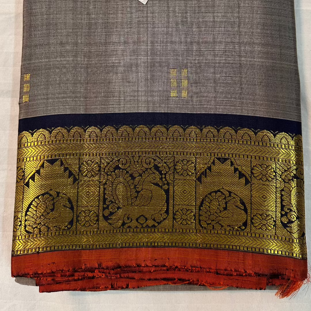 Sanskriti Kanchipuram Pure Silk Handloom Saree (SAPTAMI)