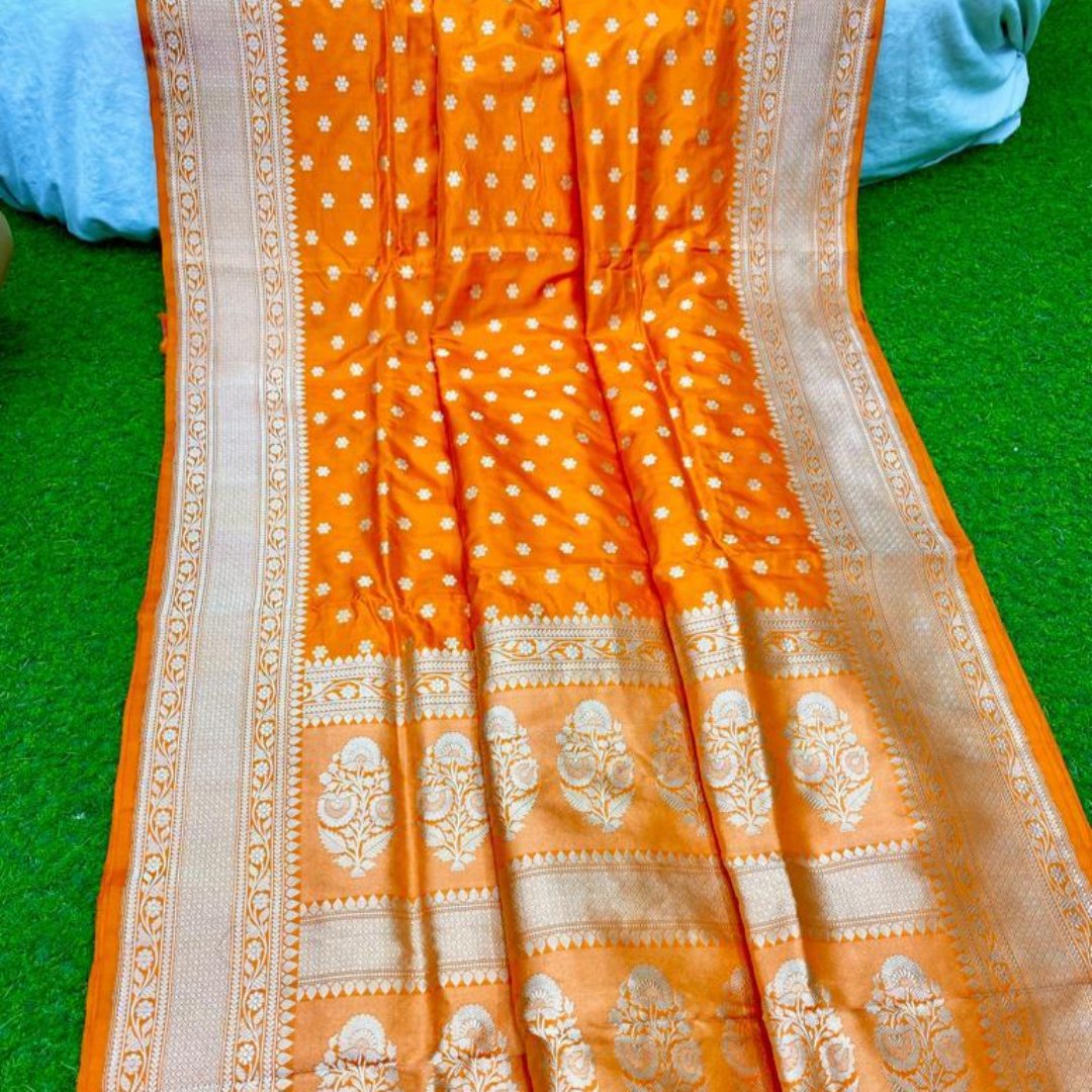 Sanskriti handloom khaddi pure katan silk Exclusive  hand weaving Saree (PRATIPADA)