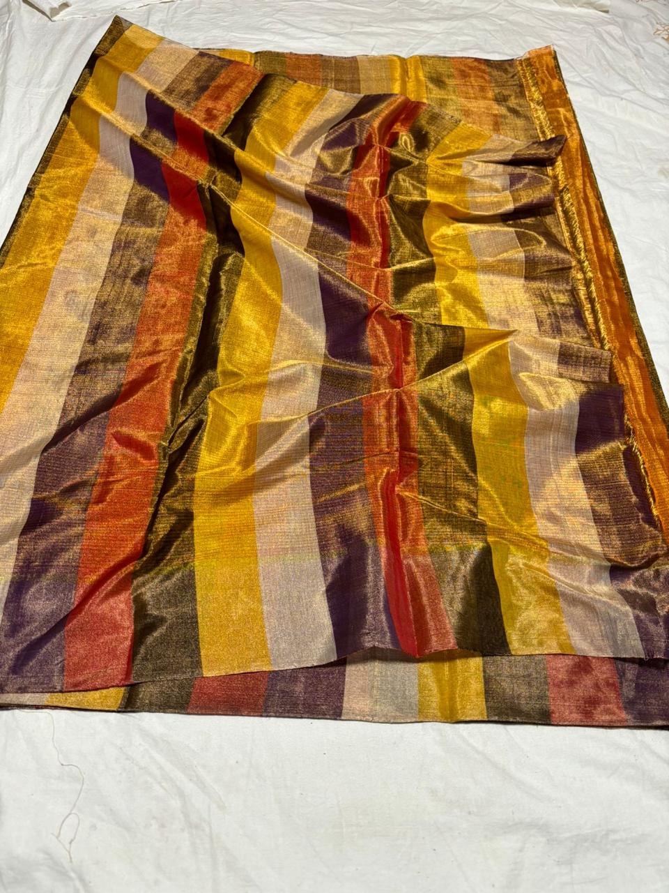 Sanskriti Chanderi Handloom Original Silk Saree With Blouse