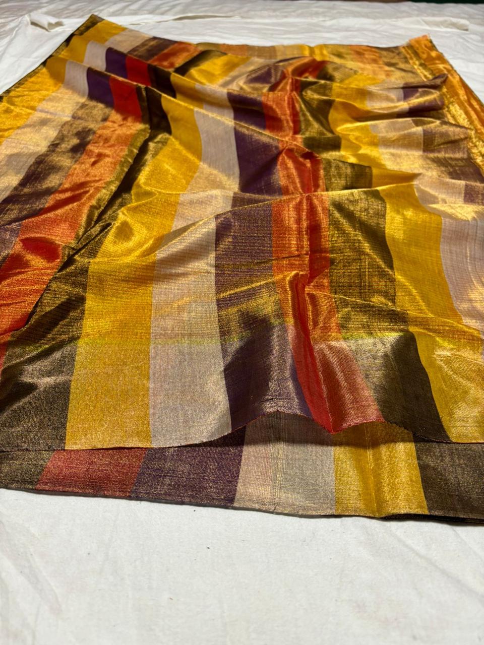 Sanskriti Chanderi Handloom Original Silk Saree With Blouse