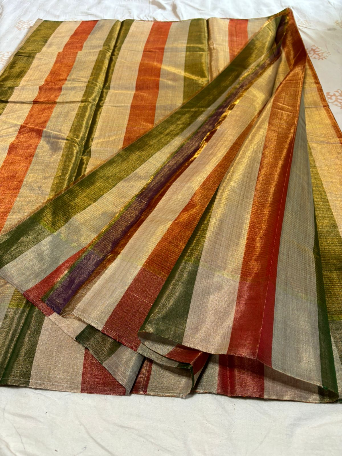 Sanskriti Chanderi Handloom Original Silk Saree With Blouse