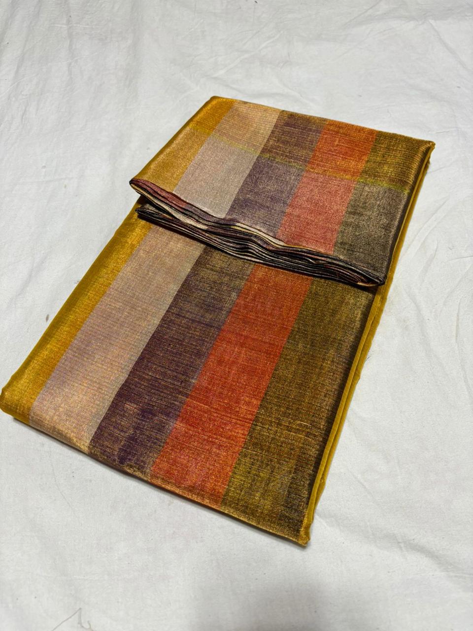 Sanskriti Chanderi Handloom Original Silk Saree With Blouse