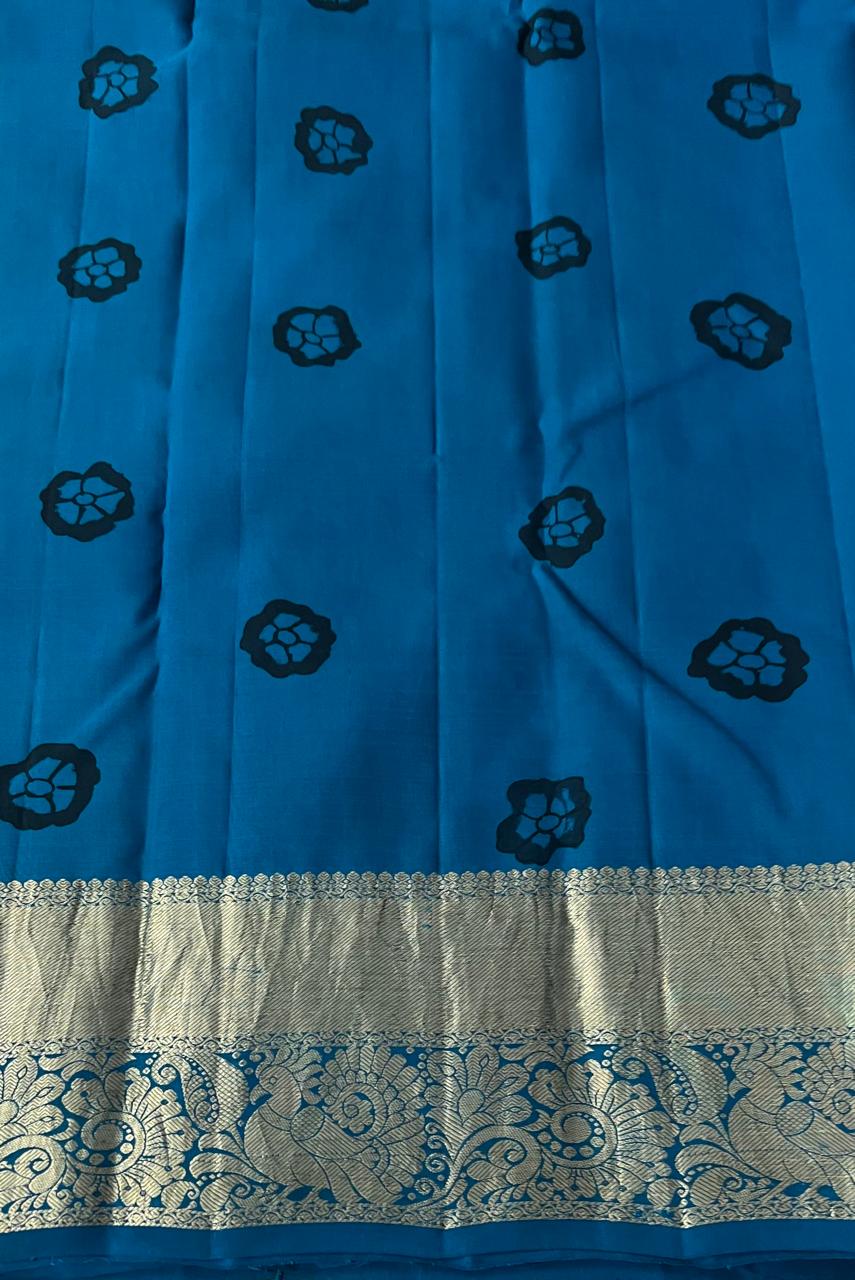 Sanskriti Pen kalamkari handloom pure kanchipuram silk Saree