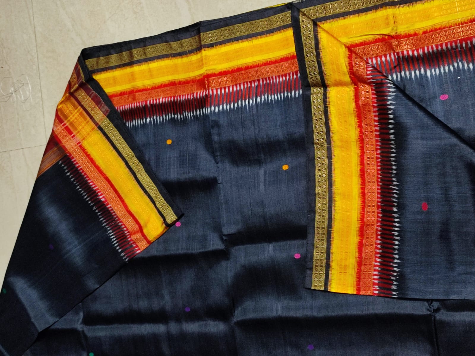 Sanskriti Pure Sambalpuri handloom double Ikat saree