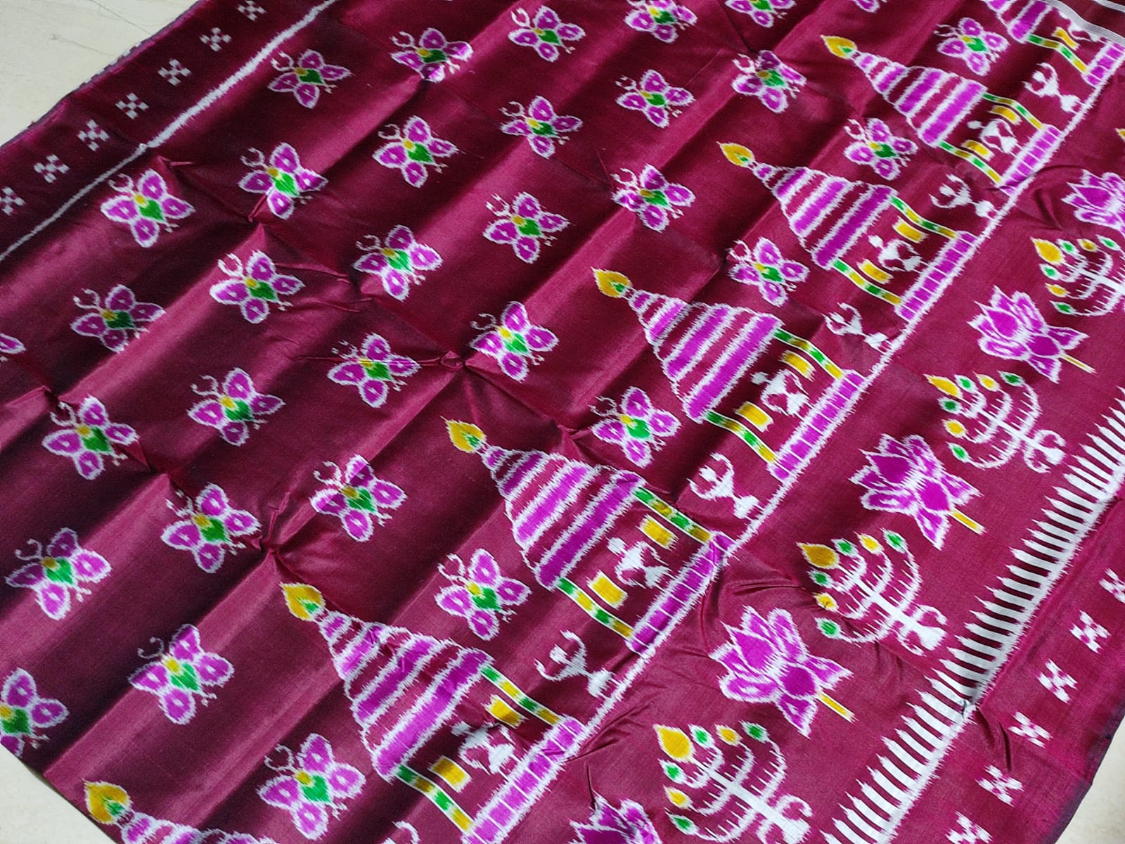 Sanskriti Sambalpuri handloom  mulberry Khandua Silk saree