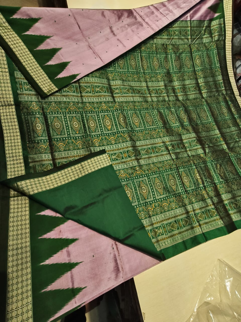 Sanskriti Sambalpuri handloom double ikkkat cum Bomkai  Silk Saree