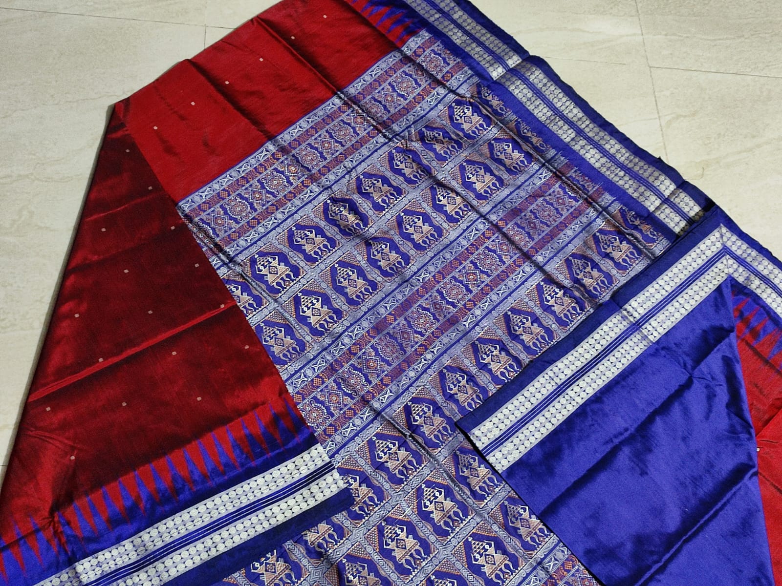 Sanskriti Sambalpuri handloom double ikkkat cum Bomkai  Silk Saree