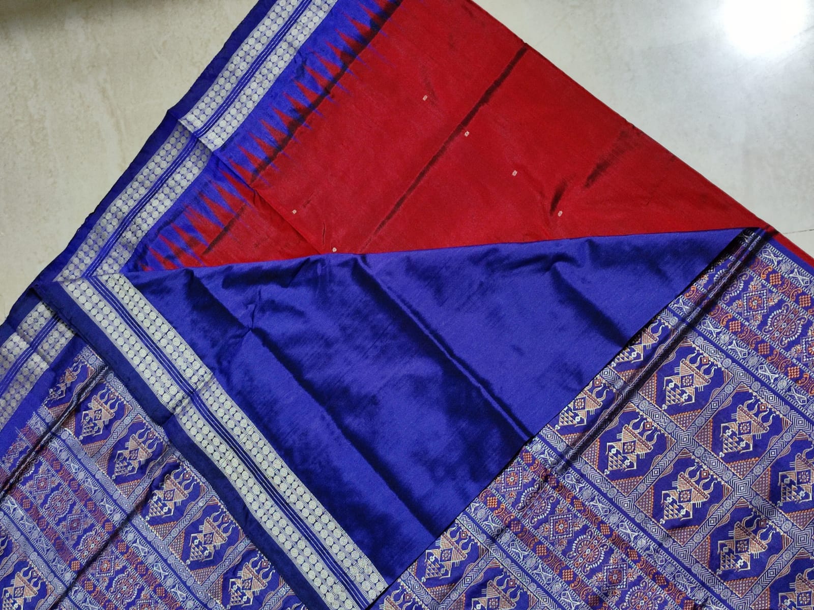 Sanskriti Sambalpuri handloom double ikkkat cum Bomkai  Silk Saree