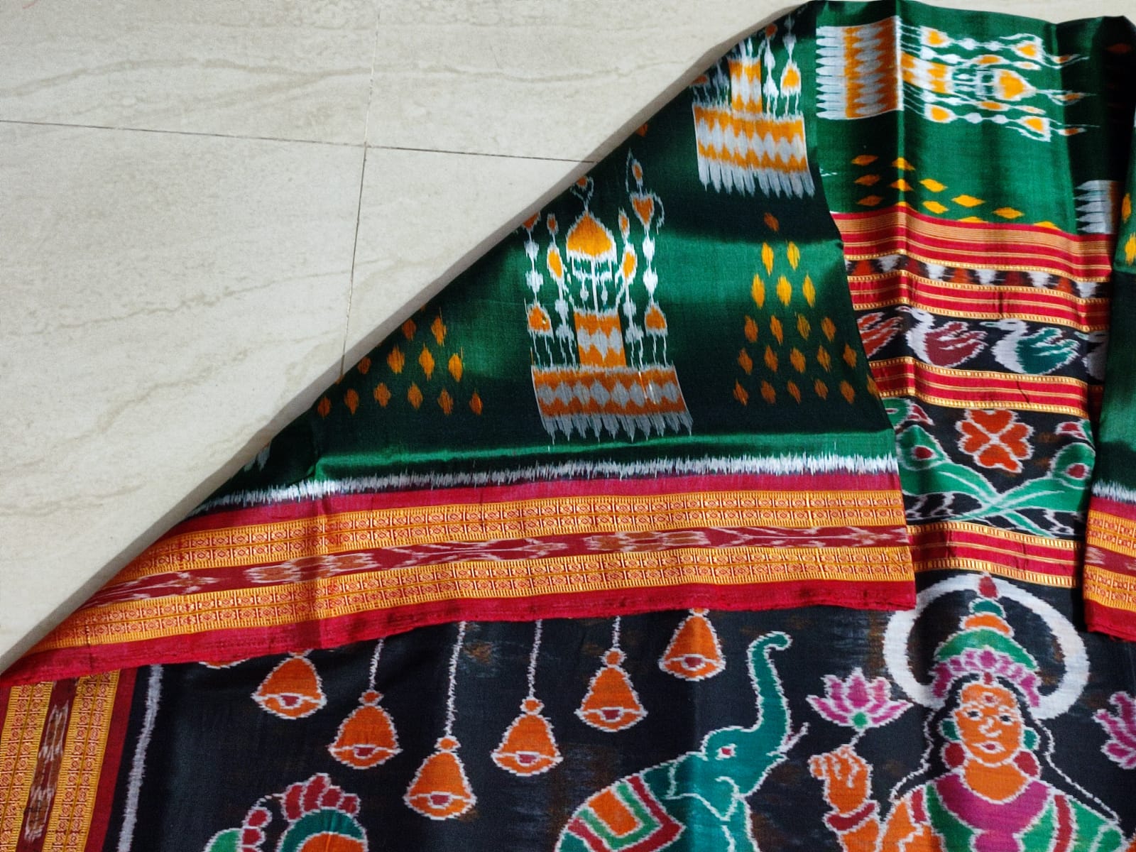 Sanskriti Sambalpuri handloom  mulberry Khandua Silk saree