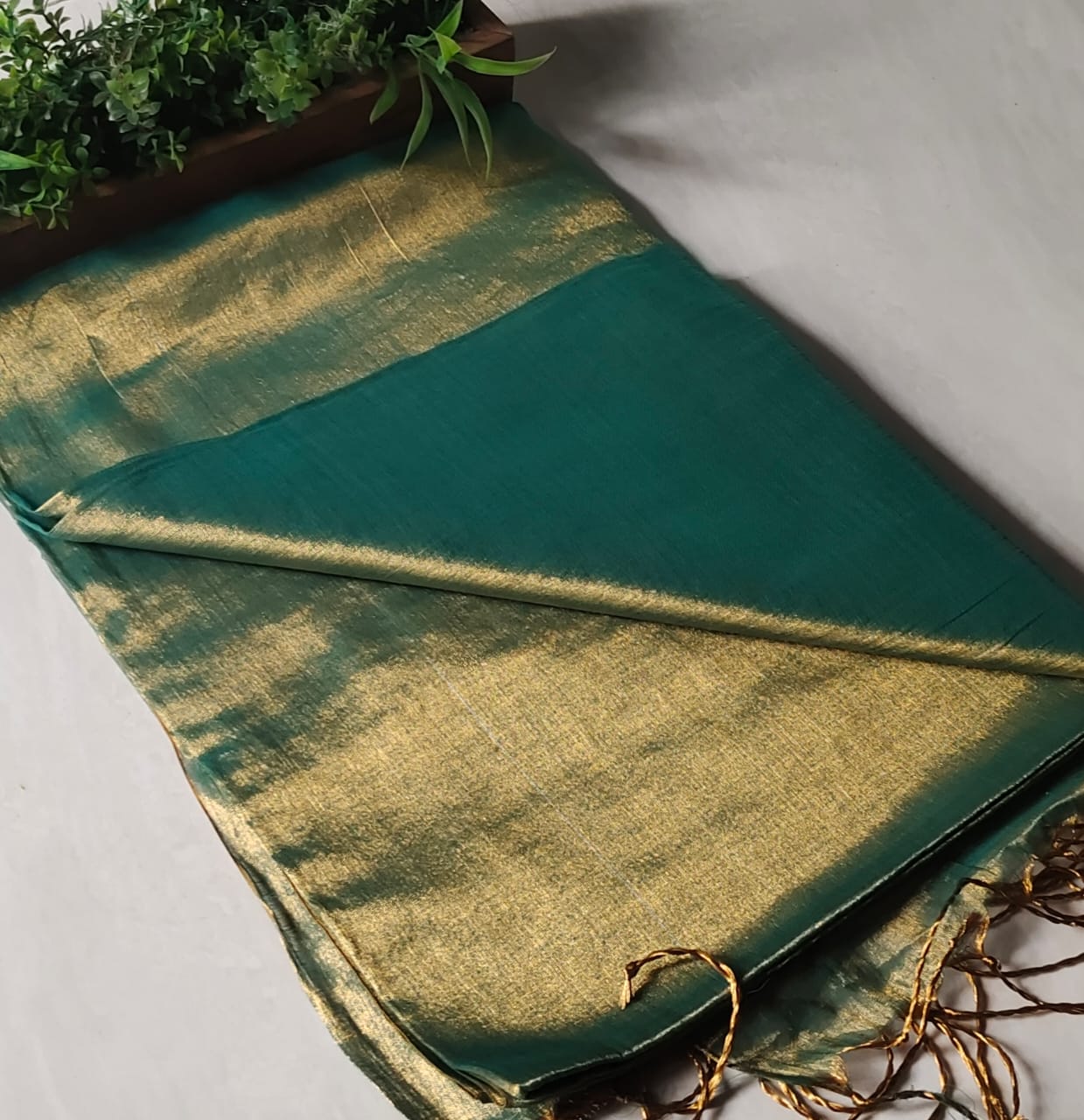 Sanskriti Pure Mulmul raga collection cotton Green saree