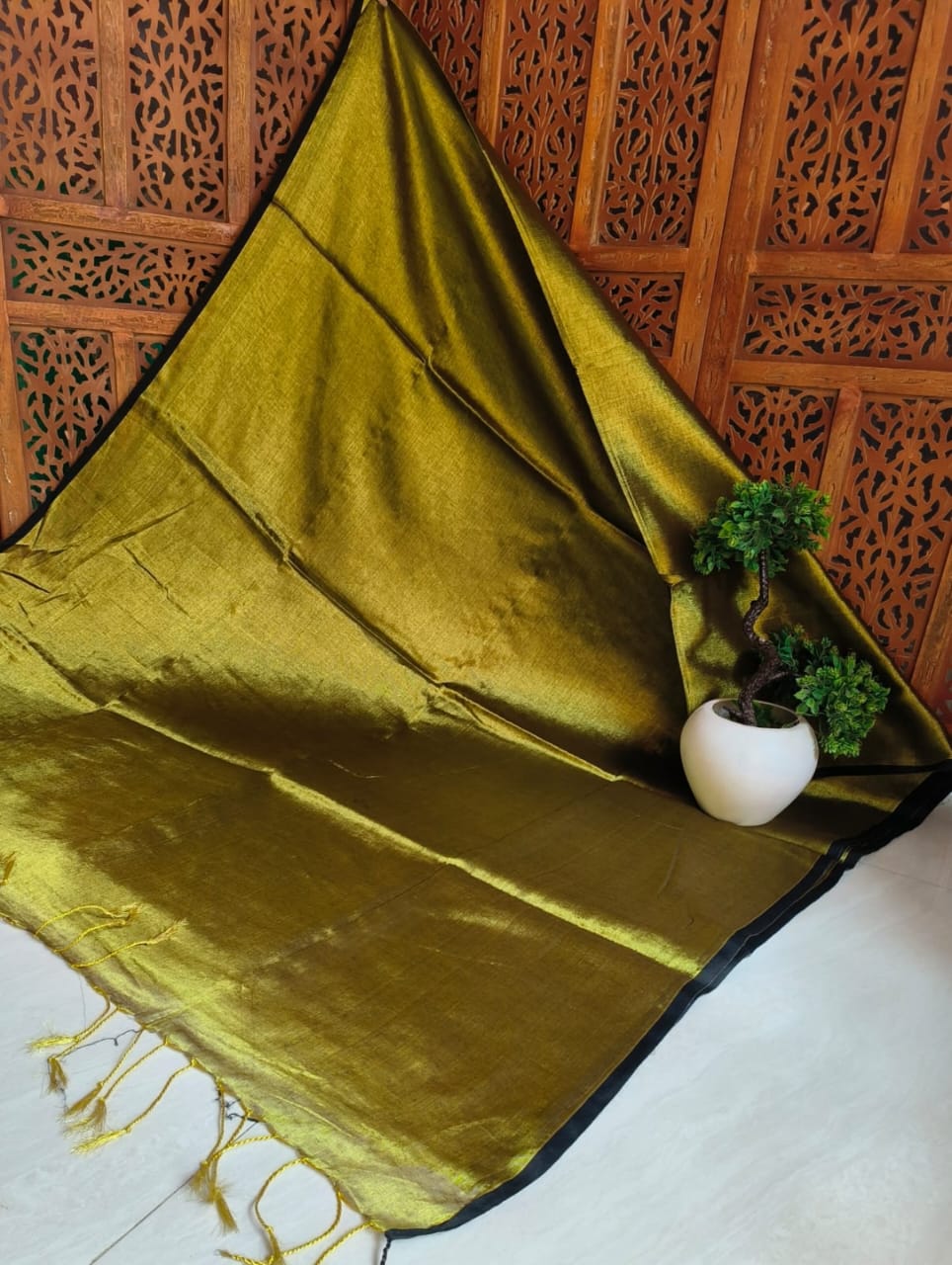 Sanskriti Pure Mulmul raga collection cotton Olive saree