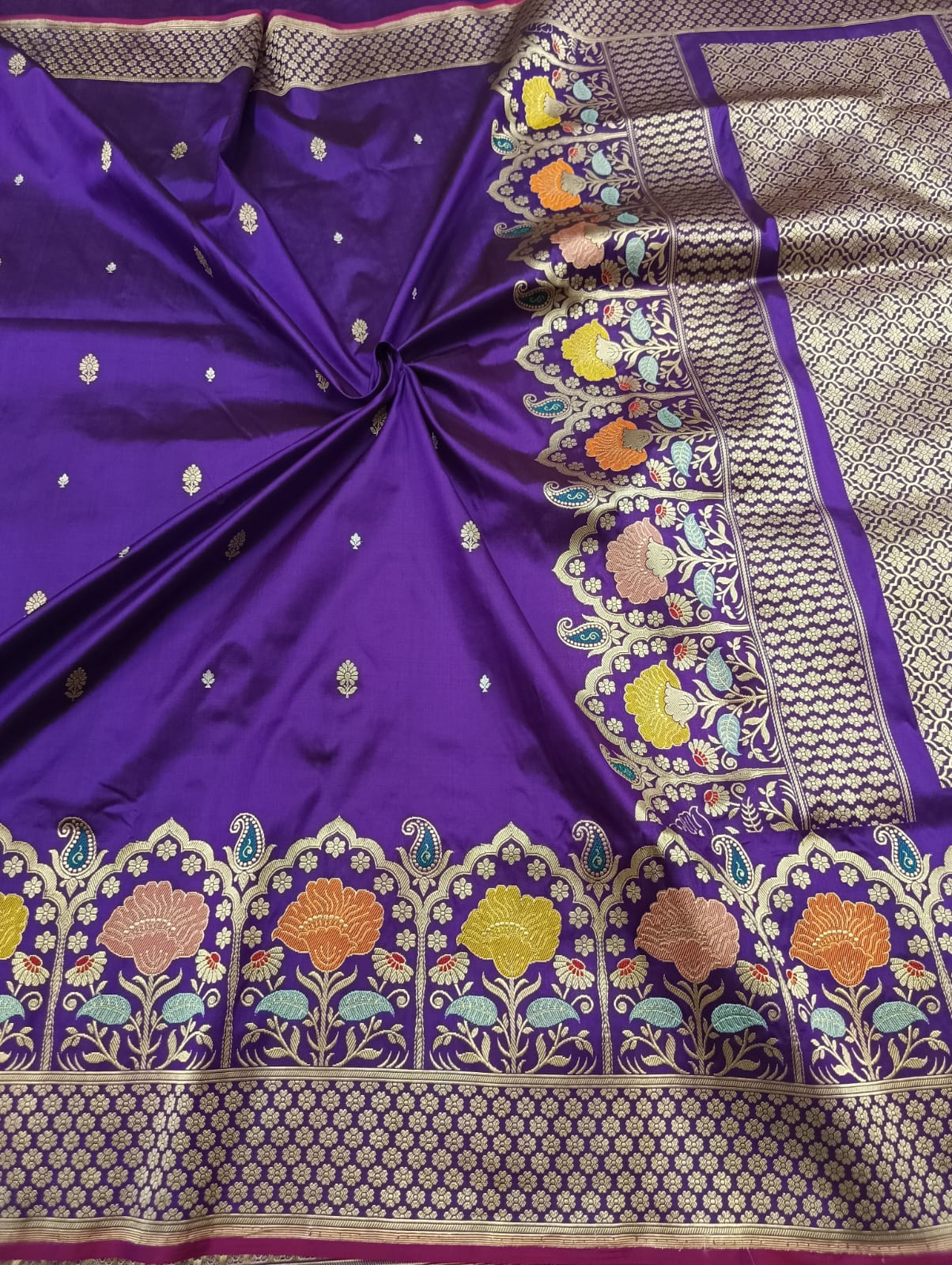 Sanskriti Pure Katan Silk Handloom Banarasi Saree