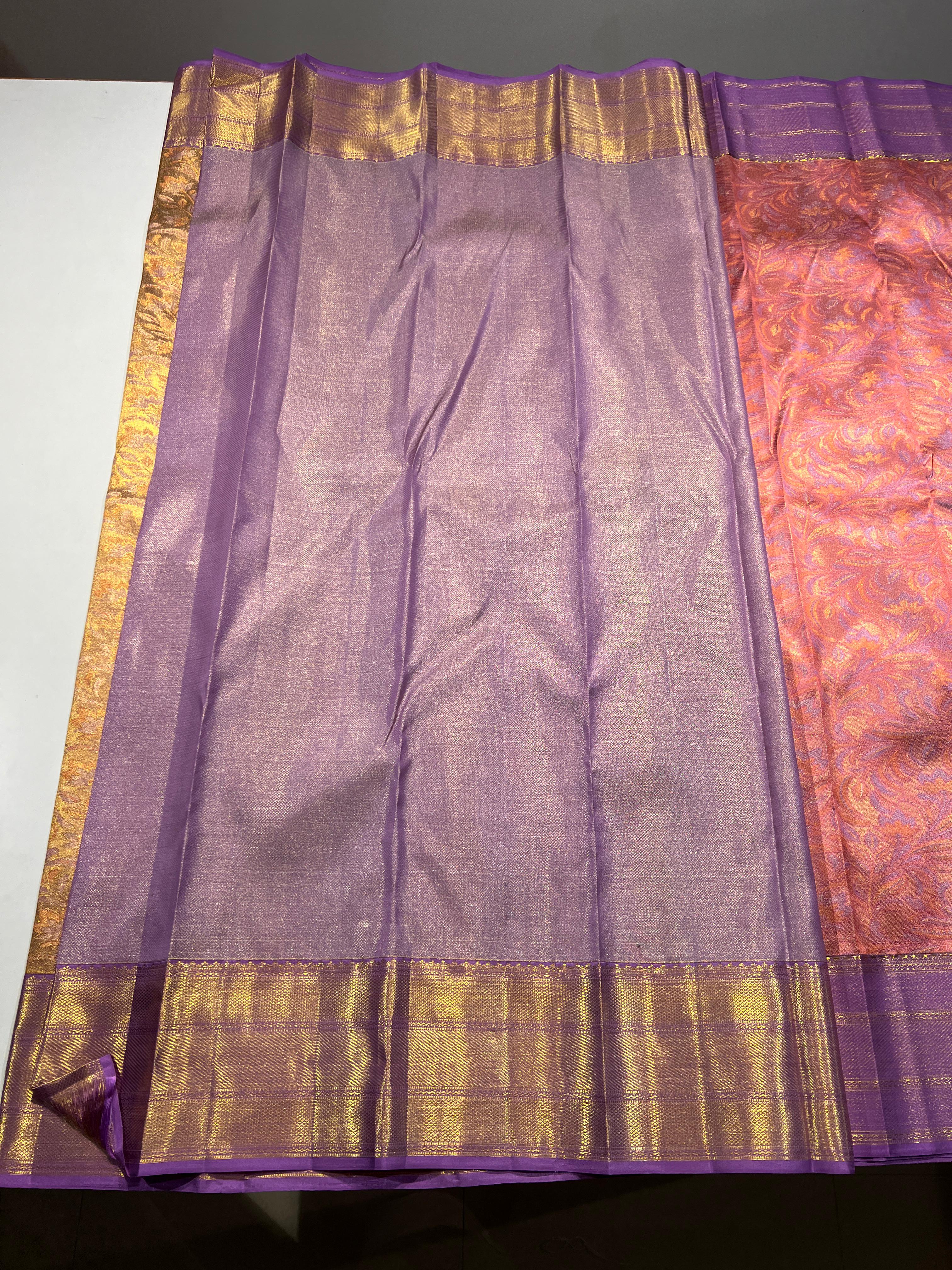 Sanskriti Kanchipuram Handloom Gold Tissue silk saree