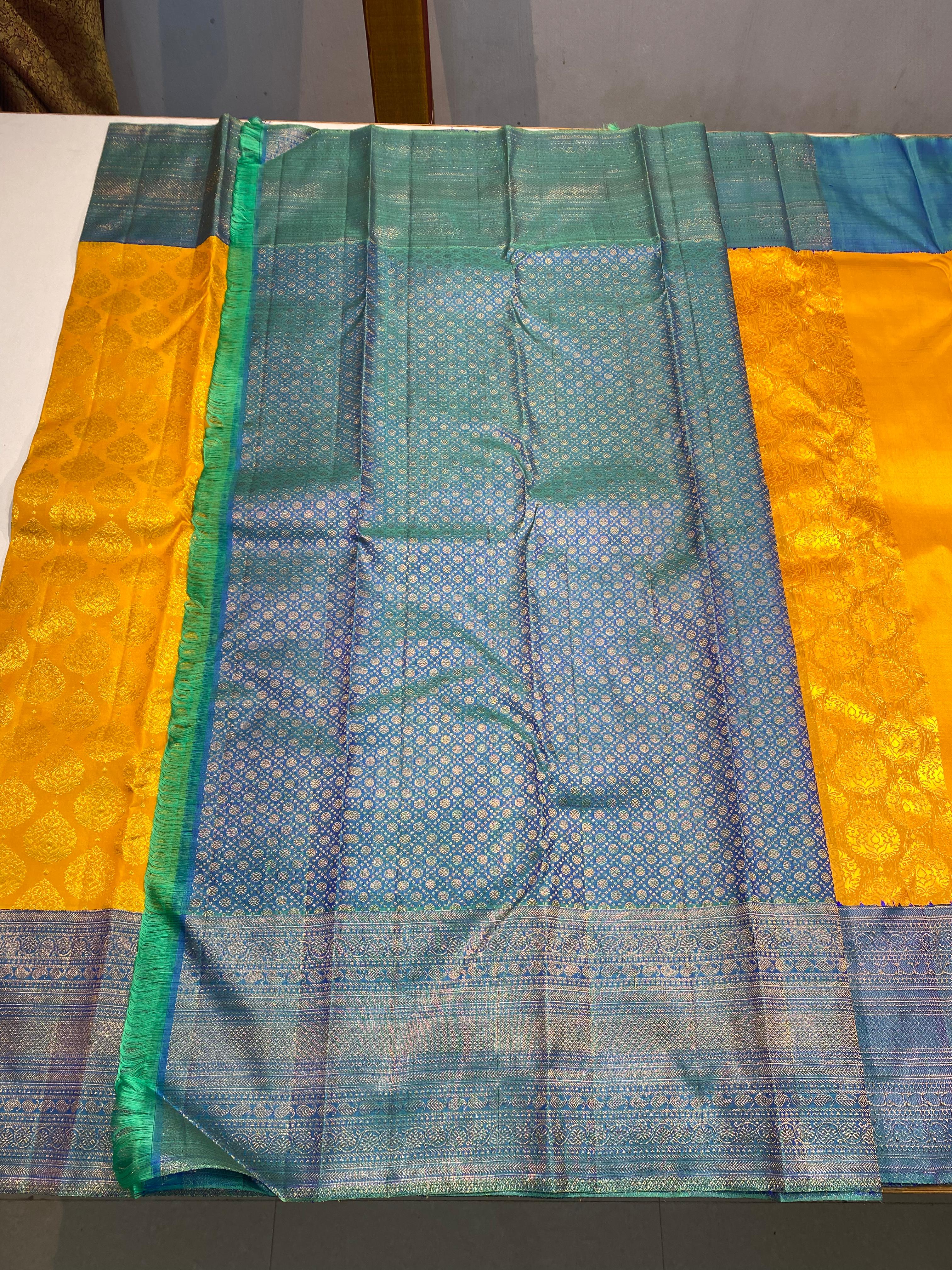 Sanskriti Kanchipuram Korvai Handloom Bridal Silk Saree