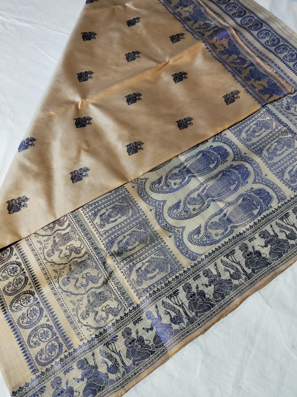 Sanskriti Bishnupuri pure katan Silk  Baluchari saree