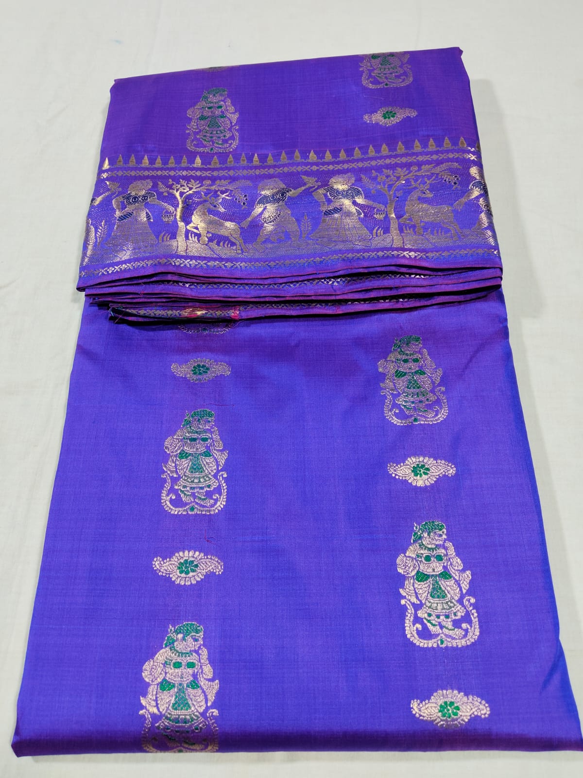 Sanskriti Bishnupuri pure katan Silk  Baluchari saree (Silk mark certified)